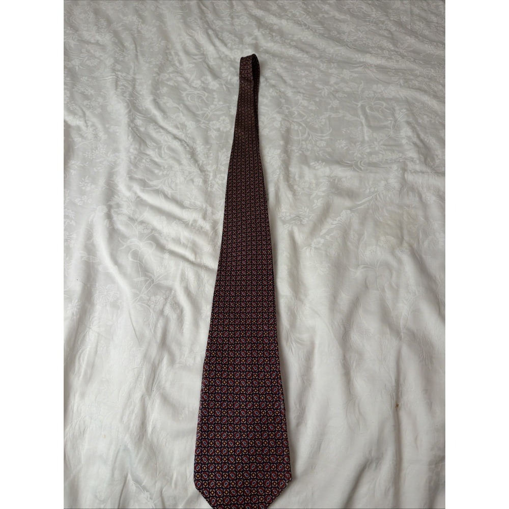 VTG Polo Ralph Lauren 100% Silk Paisley Neck Tie Made in USA Made by Hand